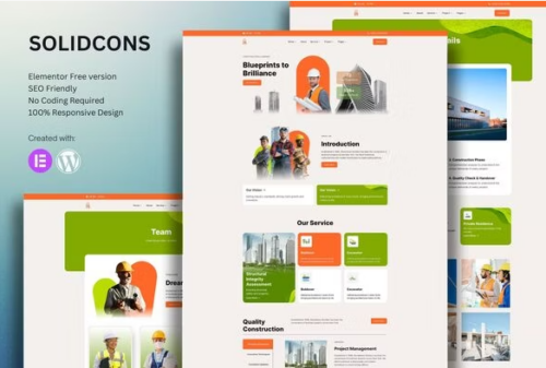 Solidcons – Construction And Industry Elementor Template Kit