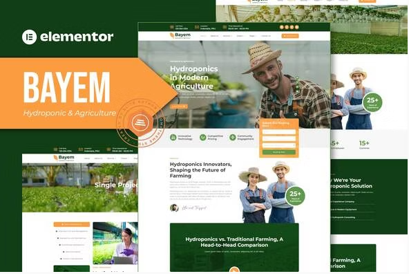 Bayem - Hydroponic & Agriculture Elementor Template Kit