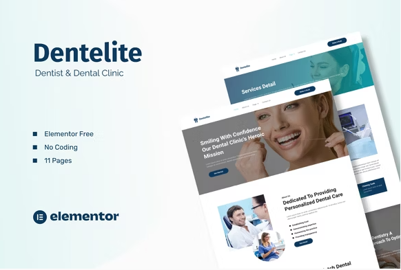 Dentelite - Dentist & Dental Clinic Elementor Template Kit