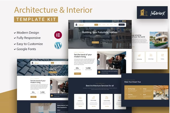 InteriorX - Interior Design Elementor Template Kit
