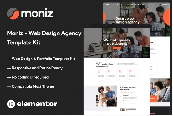 Moniz - Web Design Agency Elementor Template Kit