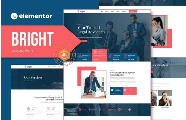 Bright - Lawyer and Firm Elementor Template Kit
