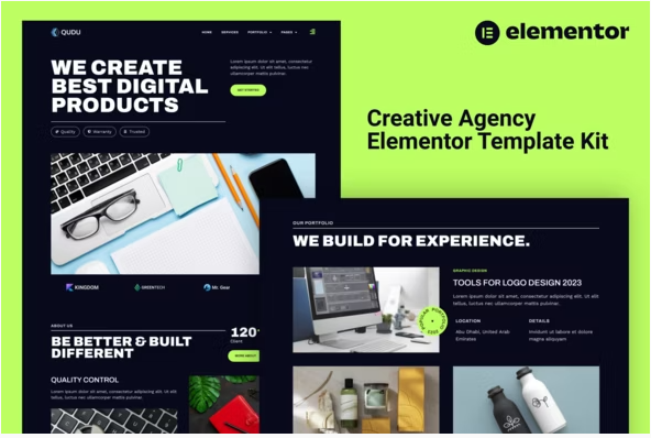 Qudu - Creative Agency Elementor Pro Template Kit