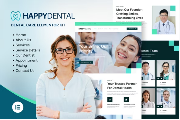 Happy Dental - Dental Care Service Elementor Kit