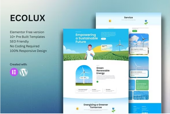 Ecolux - Green Renewable Energy Elementor Template Kit
