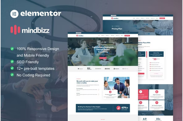 MindBizz - Business Consulting Elementor Pro Template Kit
