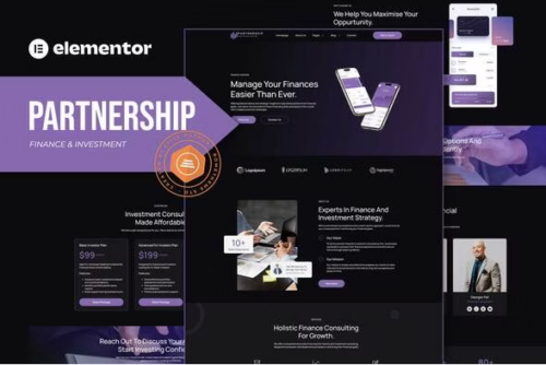 Partnership - Finance & Investment Consultant Elementor Template Kit