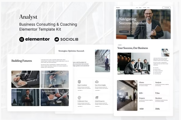 Analyst - Business Consulting & Coaching Elementor Template Kit