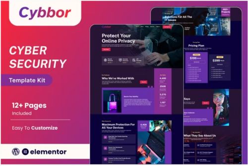 Cybbor – Cyber Security Services Elementor Template Kit