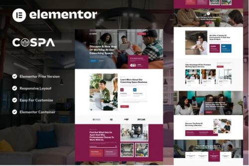Cospa - Coworking Space & Virtual Office Elementor Template Kit