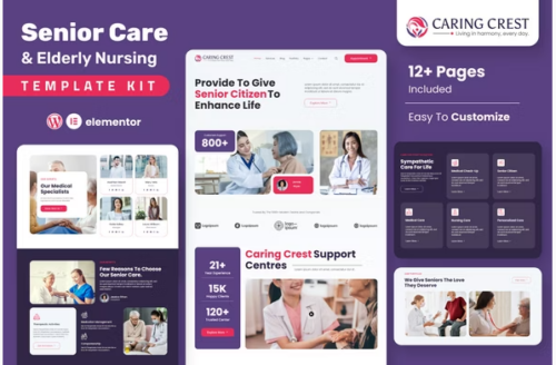 Caring Crest - Senior Care Services Elementor Template Kit