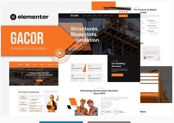 Gacor - Construction Company Elementor Template Kit