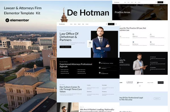 DeHotman - Laywer & Attorney Firm Elementor Template Kit