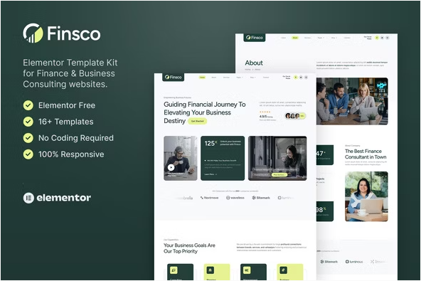 Finsco – Finance & Business Consulting Elementor Template Kit