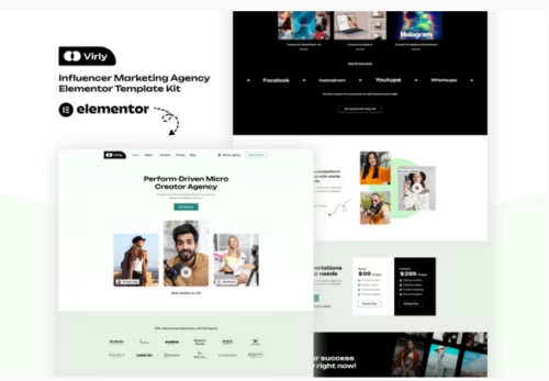 Virly - Influencer Marketing Agency Elementor Template Kit