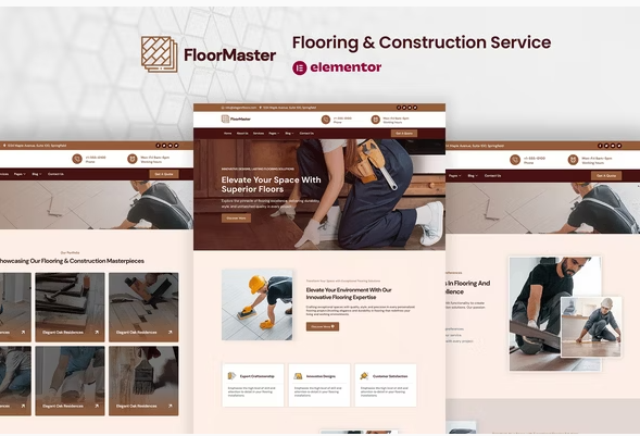 FloorMaster - Flooring & Construction Service Elementor Pro Template Kit
