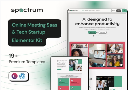 Spectrum - Online Meeting Saas Elementor Pro Template Kit