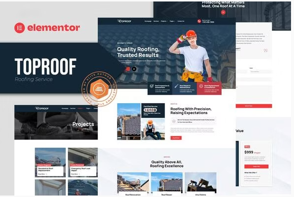 Toproof - Roofing Service Elementor Template Kit