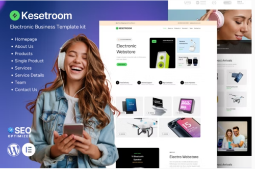 Kesetroom - Electronic Business Elementor Template Kit