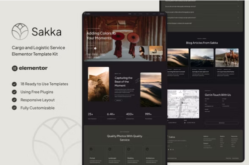 Sakka - Photography Service & Portfolio Elementor Template Kit