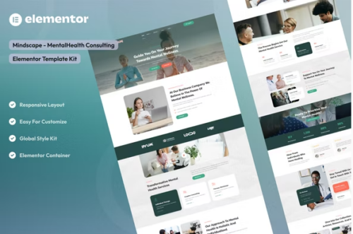 Mindscape - Mental Health Consulting Elementor Template Kit
