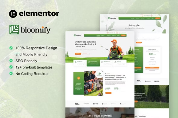 Bloomify - Gardening & Landscape Service Elementor Template Kit