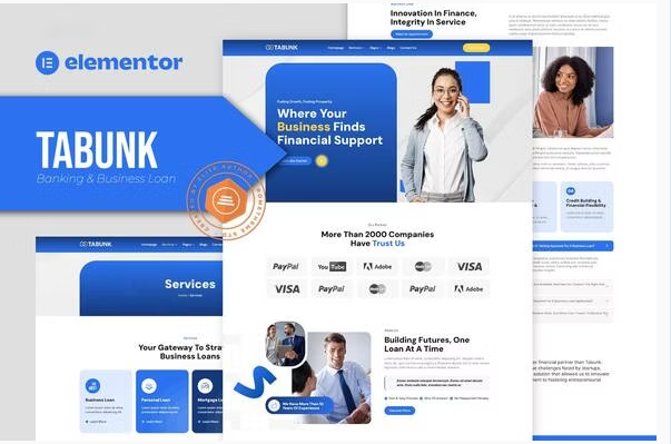 Tabunk – Banking & Business Loan Elementor Template Kit