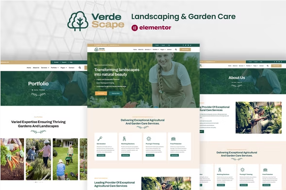 VerdeScape - Landscaping & Garden Care Elementor Pro Template Kit