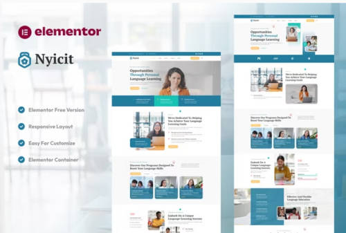 Nyicit - Language Course & Learning Center Elementor Template kit