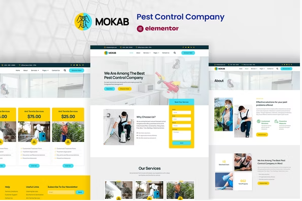 Mokab - Pest Control Services Elementor Pro Template Kit