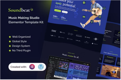Soundbeat - Music Making Studio Elementor Pro Template Kit