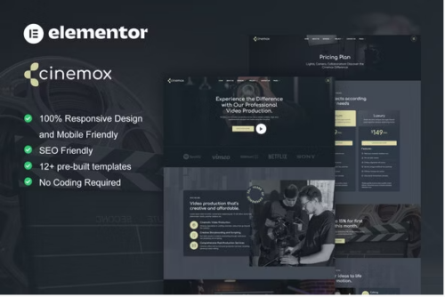 Cinemox - Video Production Company Elementor Pro Template Kit
