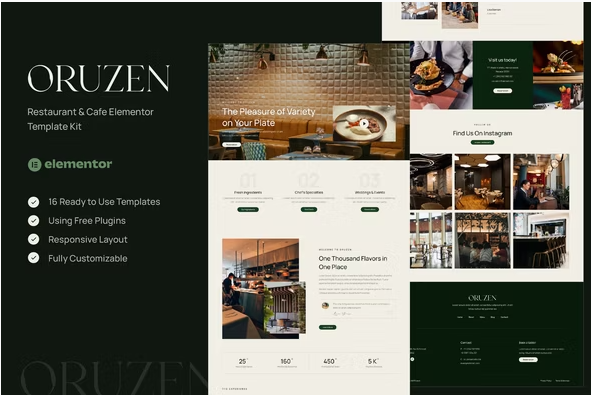 Oruzen - Restaurant & Cafe Elementor Template Kit