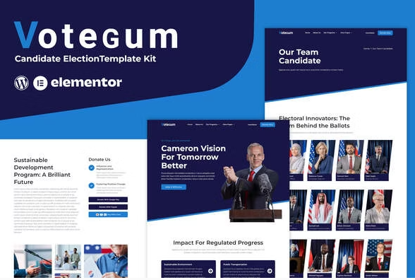 Votegum - Candidate Election Elementor Template Kit