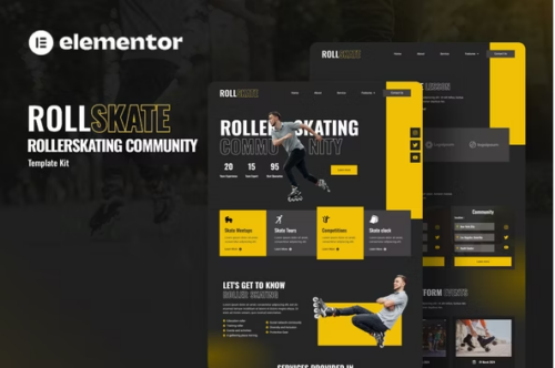 Rollskate - Rollerskating Community Elementor Template Kit