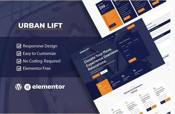 UrbanLift - Moving Company Service Elementor Template Kit