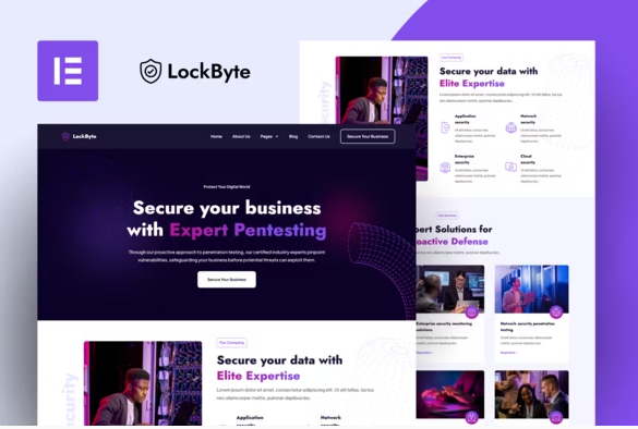 LockByte - Cyber Security Services Elementor Template Kit