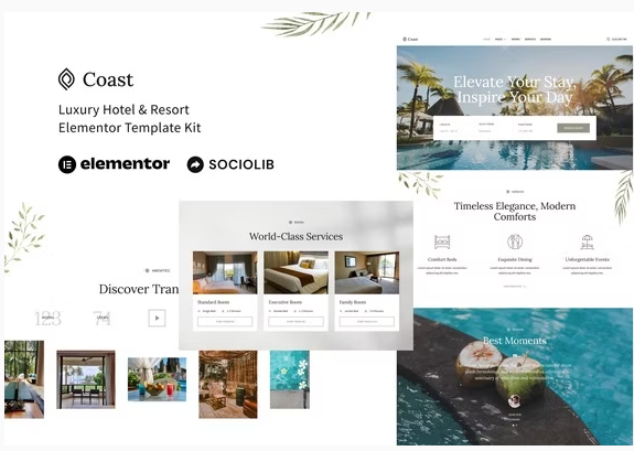 Coast - Luxury Hotel & Resort Elementor Template Kit