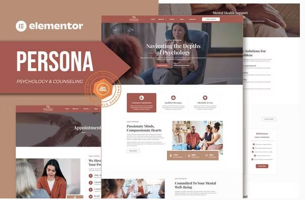 Persona - Psychology & Counseling Elementor Template Kit