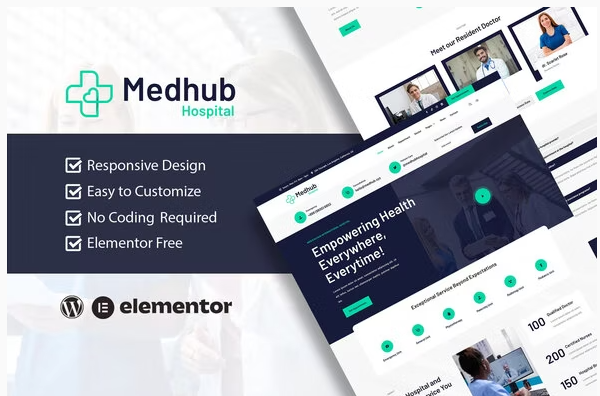 MedHub - Hospital & Medical Elementor Template Kit