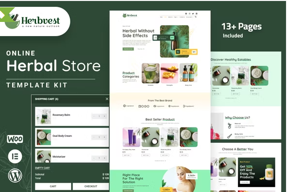 HerbVest - Herbal Store Elementor Pro Template Kit