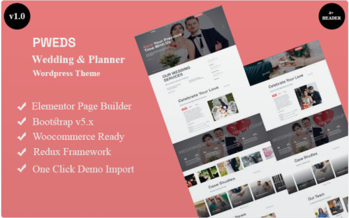 Pweds -Wedding & Planner Wordpress Theme WordPress Theme