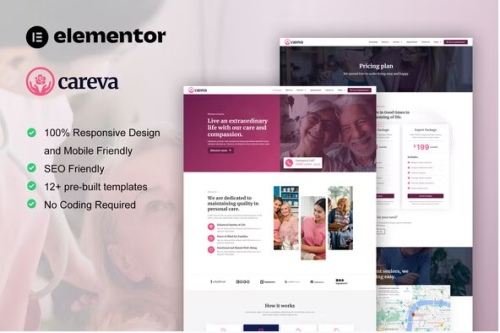Careva - Senior Care Services Elementor Pro Template Kit
