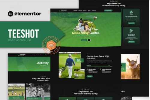 Teeshot - Golf Club & Course Elementor Template Kit