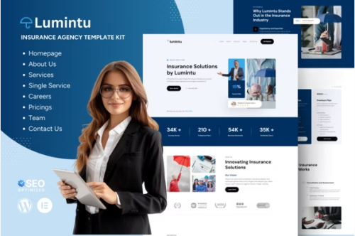 Lumintu - Insurance Agency Elementor Template Kit