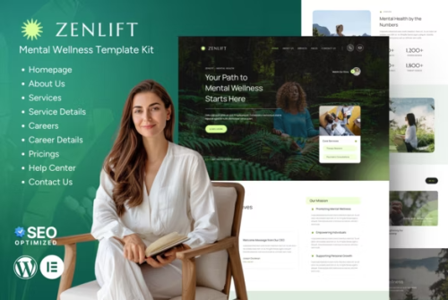 Zenlift - Mental Health Clinic & Consultation Elementor Template Kit