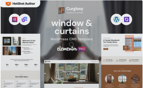 Curglosy - Windows And Curtains WordPress Elementor Theme WordPress Theme