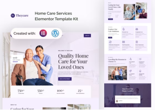 Theycare - Home Care Services Elementor Template Kit