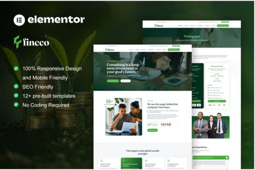 Fincco - Finance & Investment Company Elementor Pro Template Kit