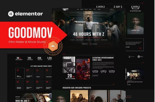 Goodmov - Film Maker & Movie Studio Elementor Template Kit